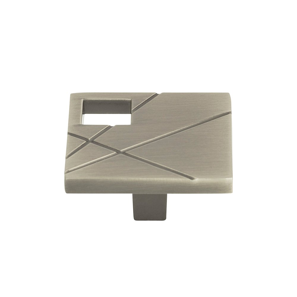 Modern Left Square Knob in Brushed Nickel