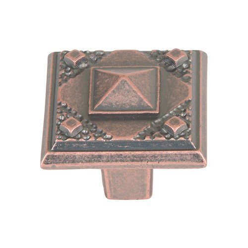 California 1 1/2" Square Pyramid Knob in Copper