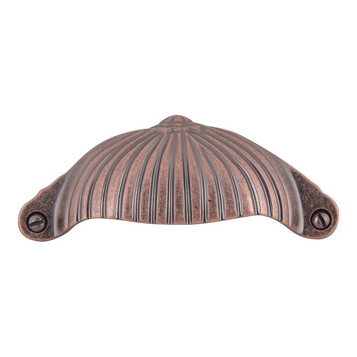 Fluted 3 5/8" Cup Pull Centers in Copper