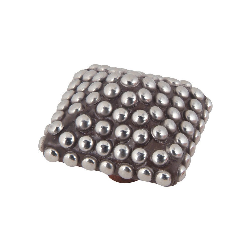 Large Studded Pyramid Knob in Mango and Silver
