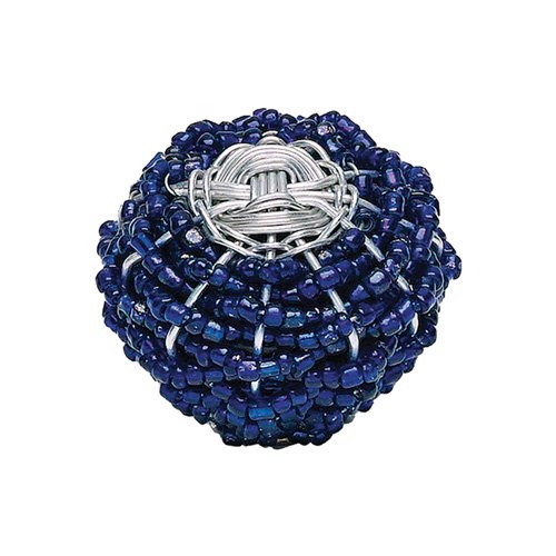 1 1/2" Beaded Knob in Blue and Silver