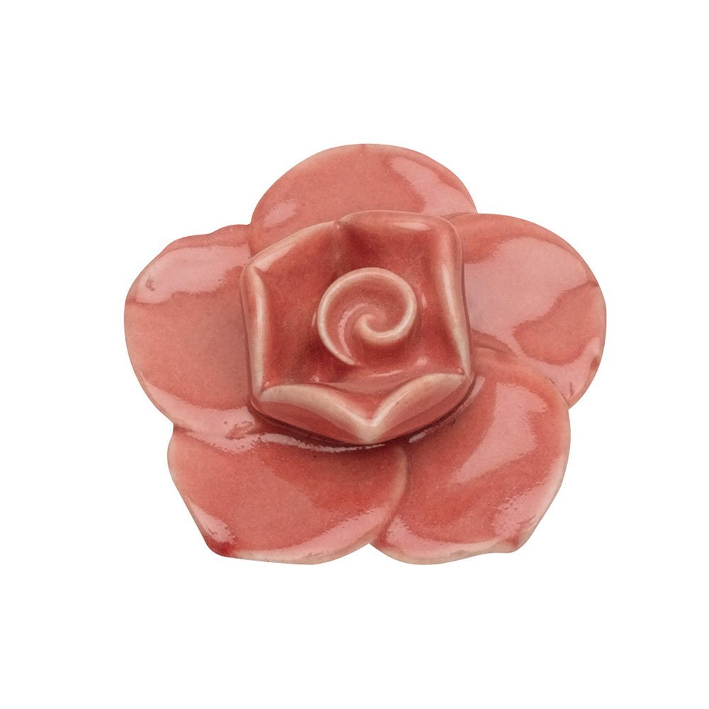 Small Flower Knob in Coral Mist