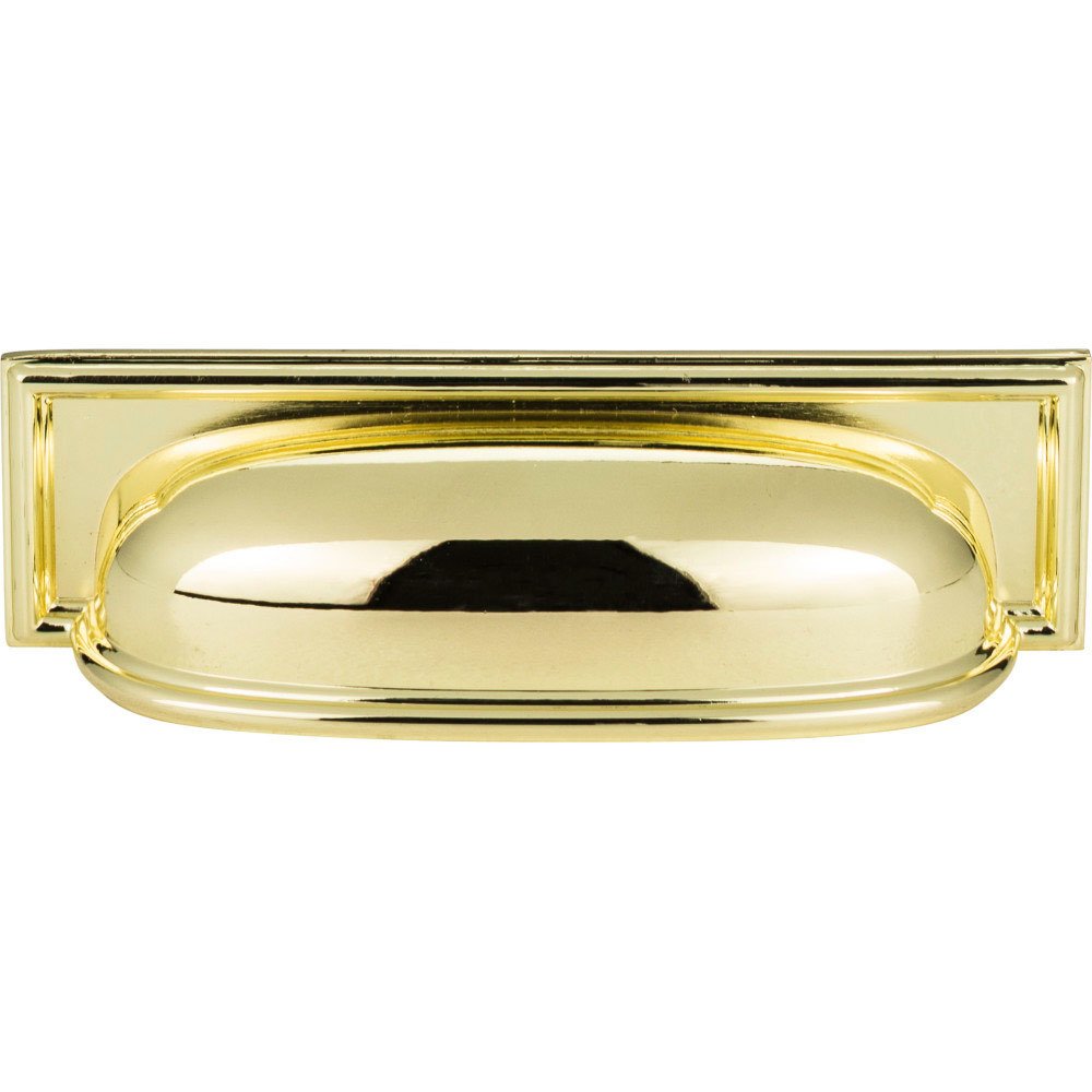 3 3/4" Centers Cup Pull in Polished Brass