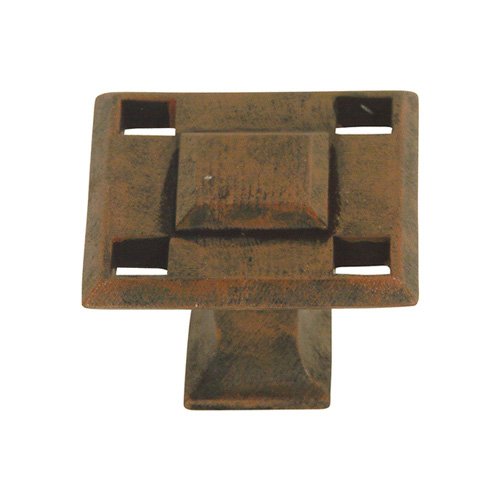 Modern 1 3/8" Squares Knob in Rust