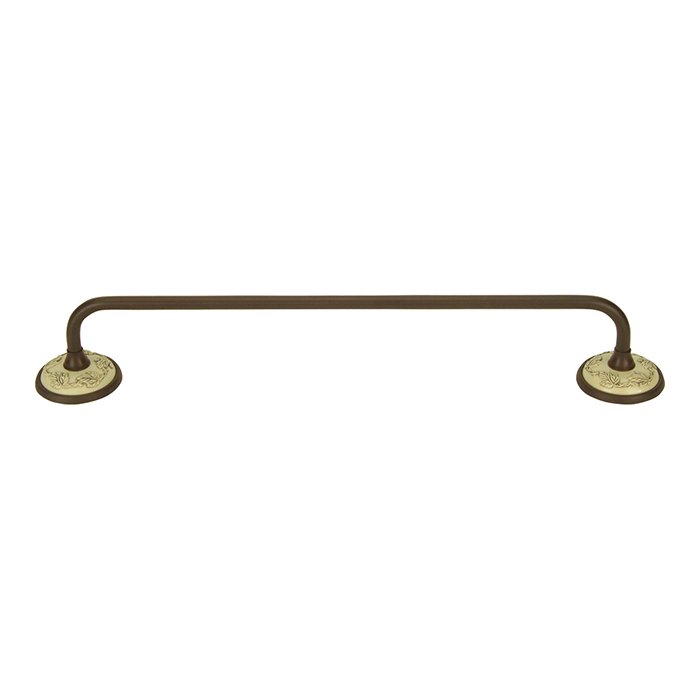 18" Towel Bar in Ivory and Oil Rubbed Bronze