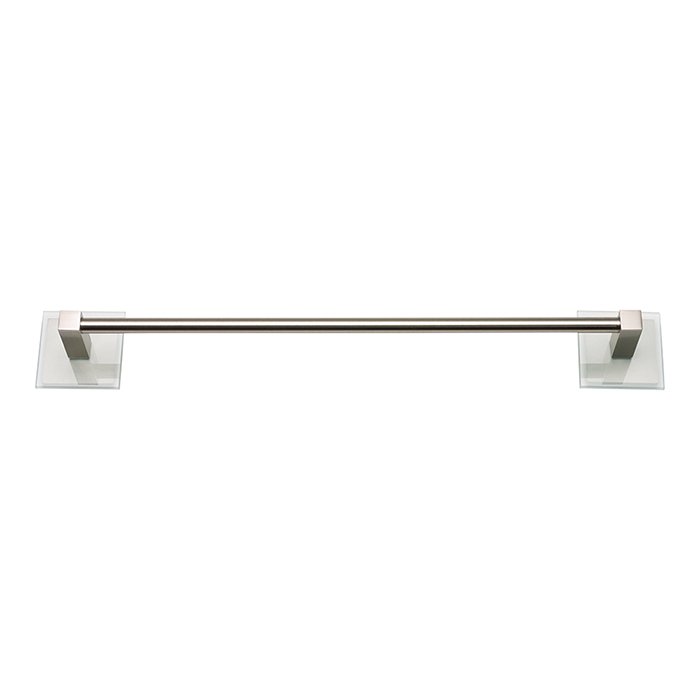 18" Towel Bar in Brushed Nickel and Frosted Glass