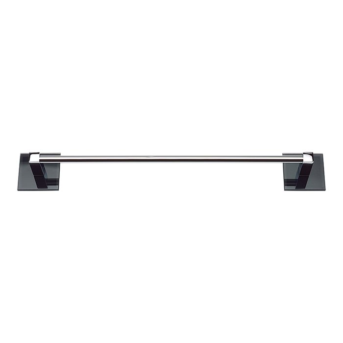 24" Towel Bar in Polished Chrome and Dark Frosted Glass
