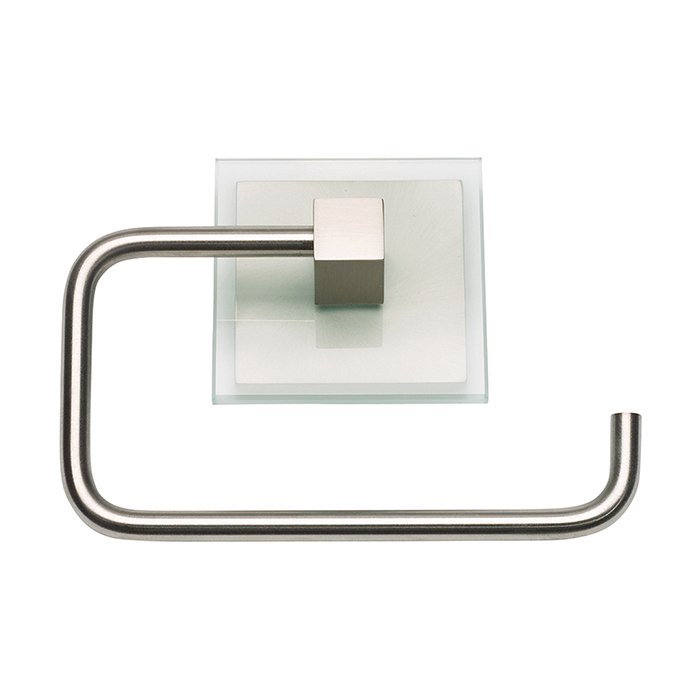 Toilet Tissue Holder in Brushed Nickel and Frosted Glass