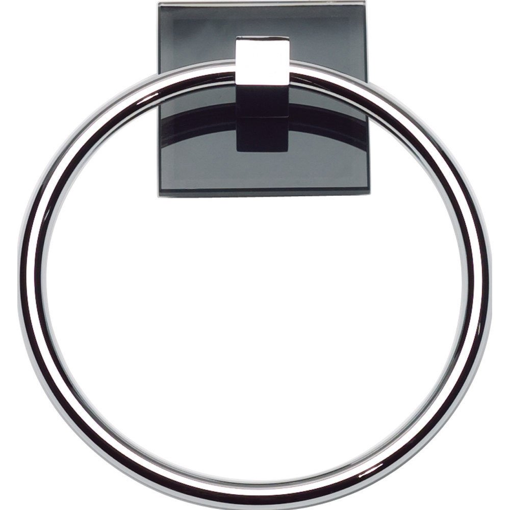 Towel Ring in Polished Chrome and Dark Frosted Glass