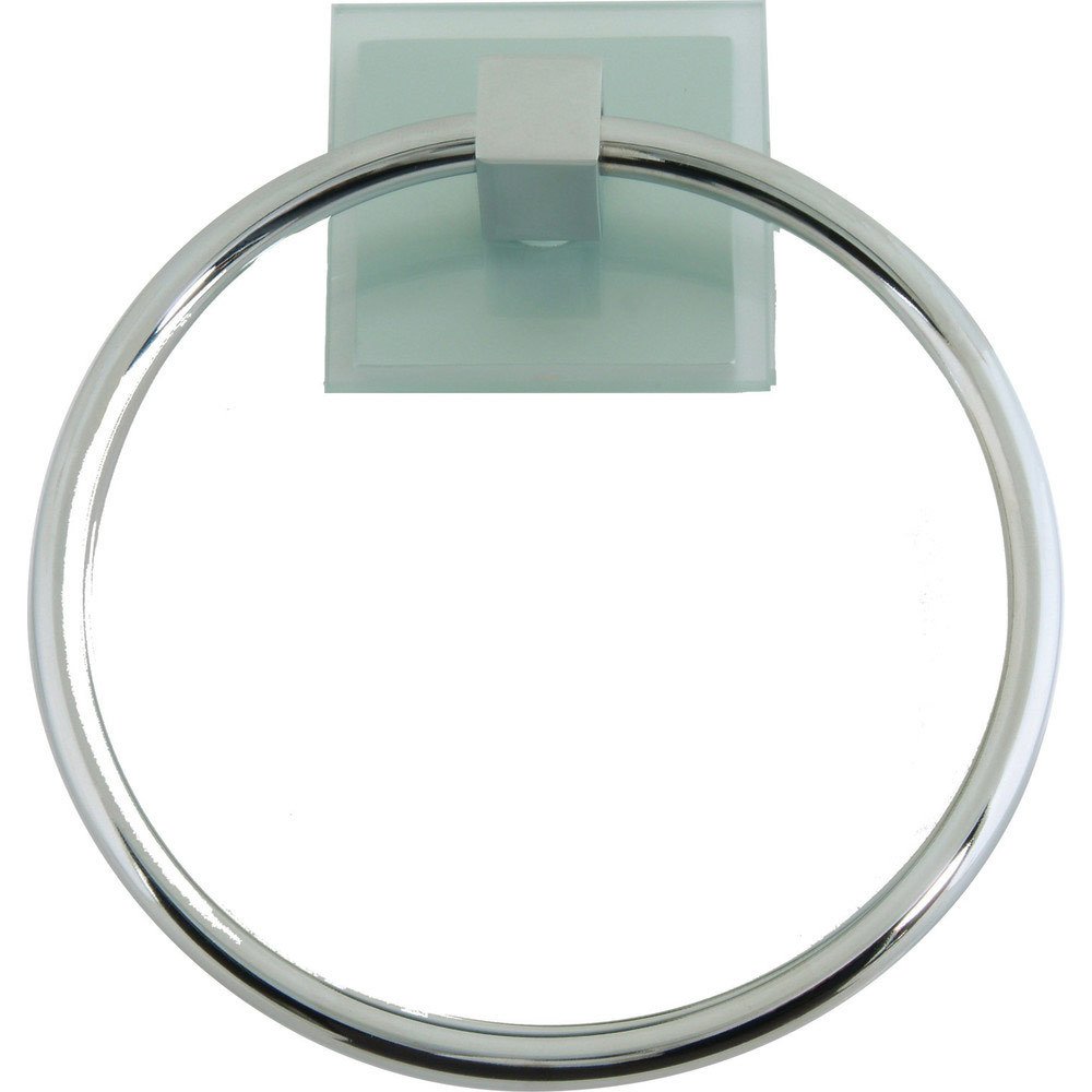 Towel Ring in Polished Chrome and Smoke Glass