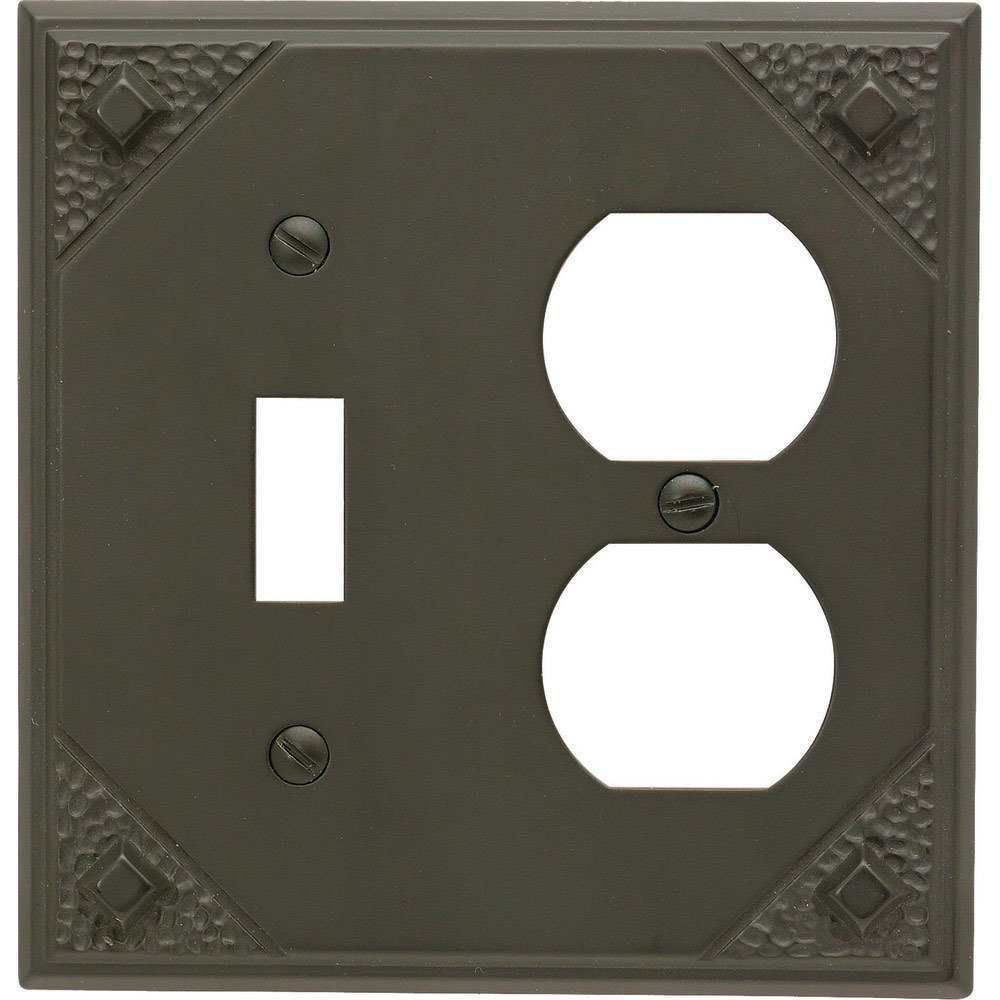 Single Toggle Single Duplex Outlet Switchplate in Oil Rubbed Bronze
