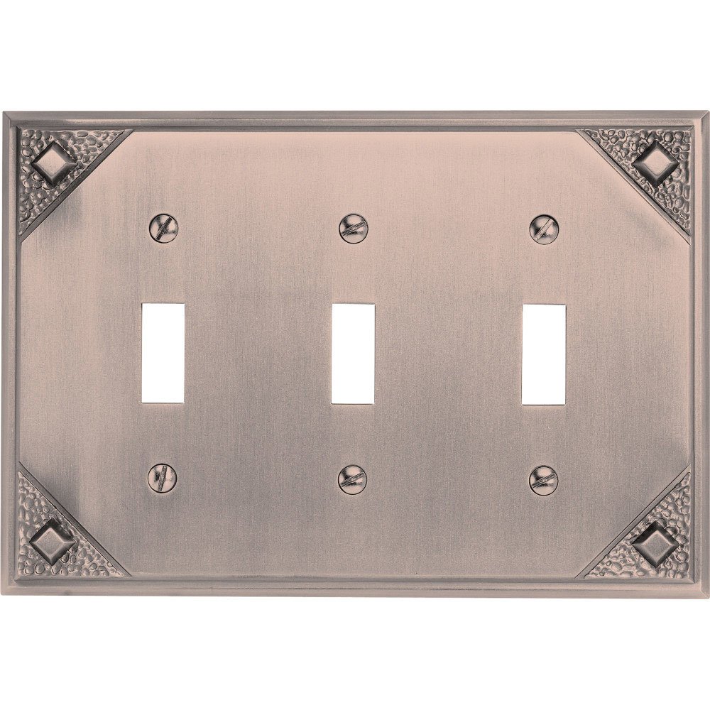 Triple Toggle Switchplate in Copper