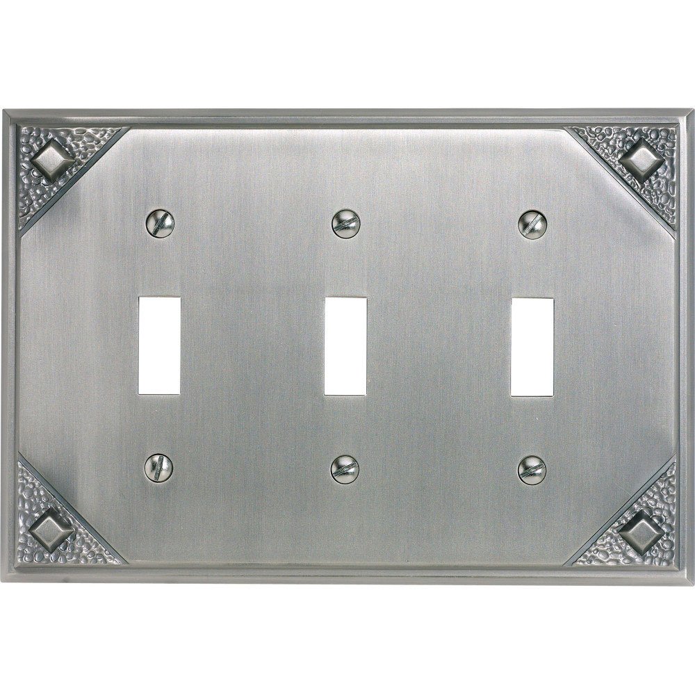 Triple Toggle Switchplate in Pewter