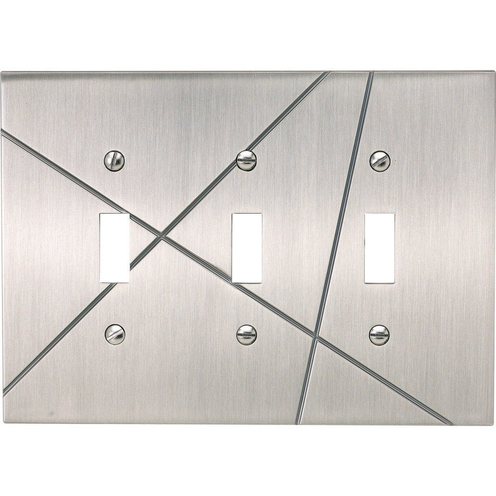 Triple Toggle Switchplate in Brushed Nickel