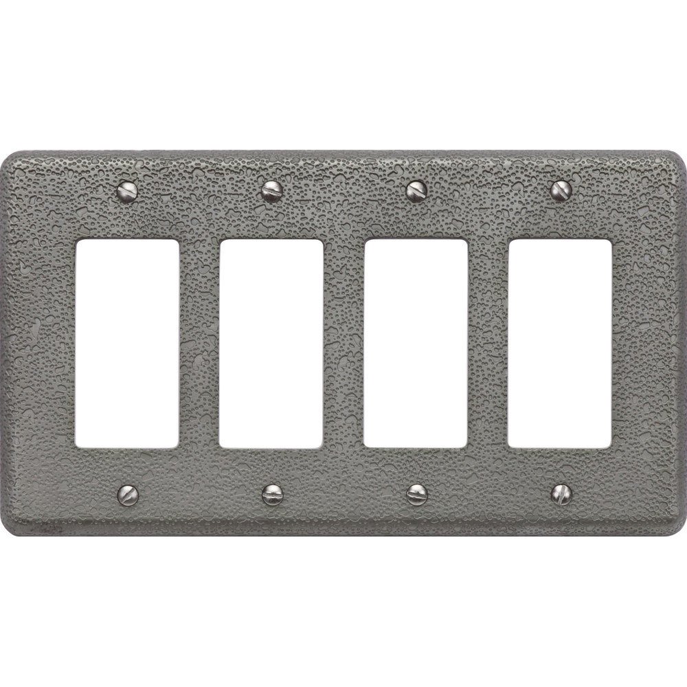 Quad Rocker Switchplate in Pewter