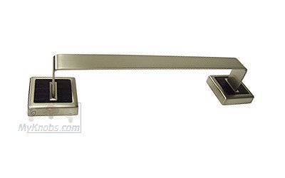 12" Towel Bar in Black Croc Embossed Leather and Brushed Nickel