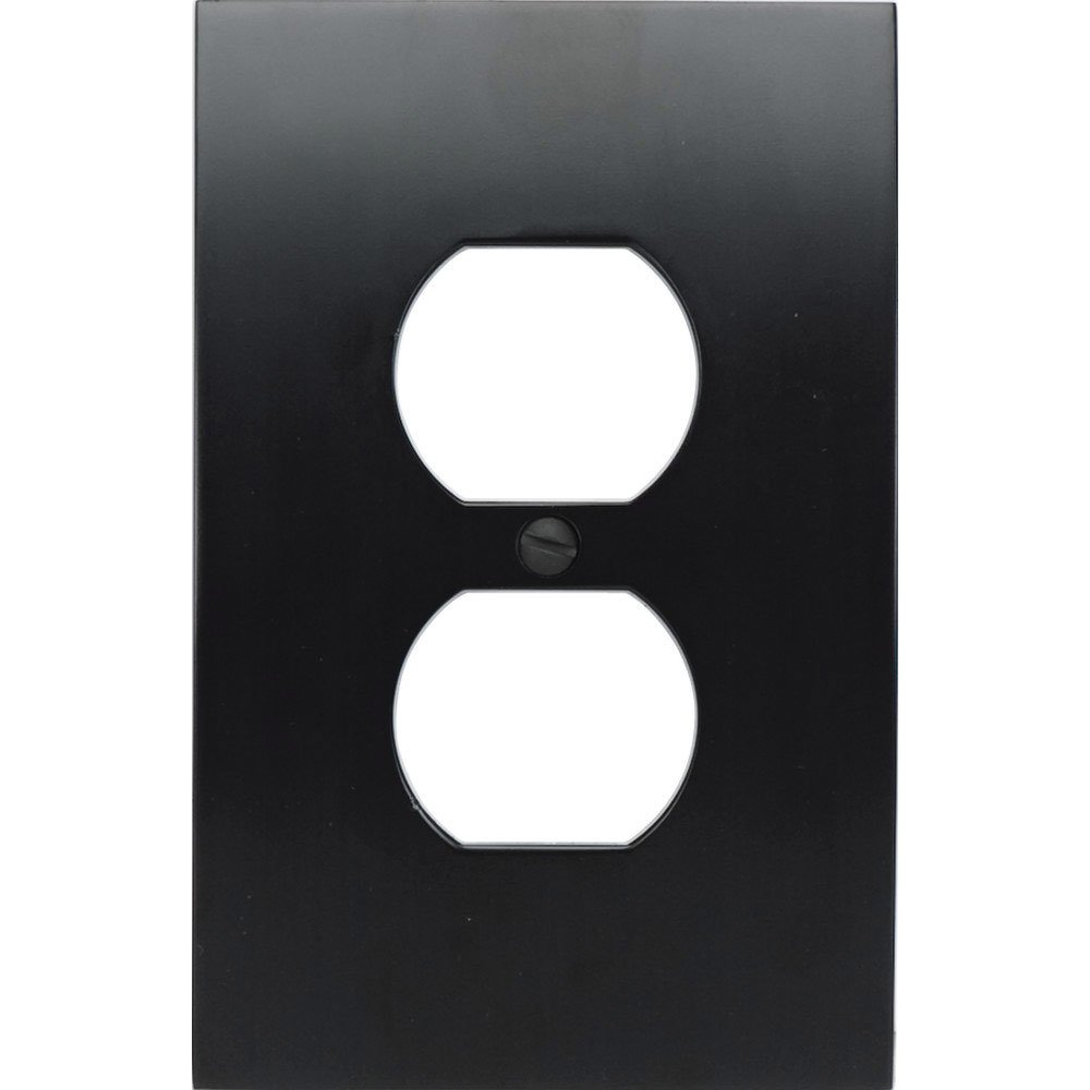 Single Duplex Outlet Switchplate in Matte Black
