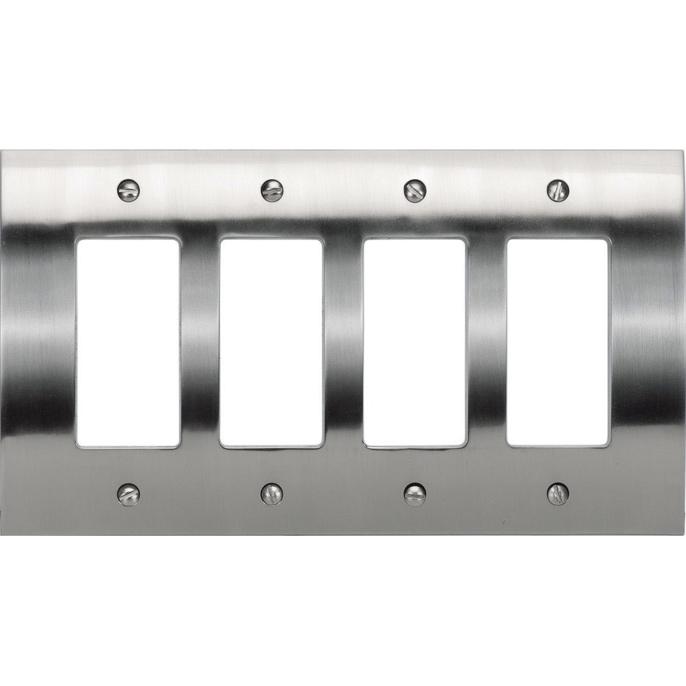 Quad Rocker Switchplate in Brushed Nickel