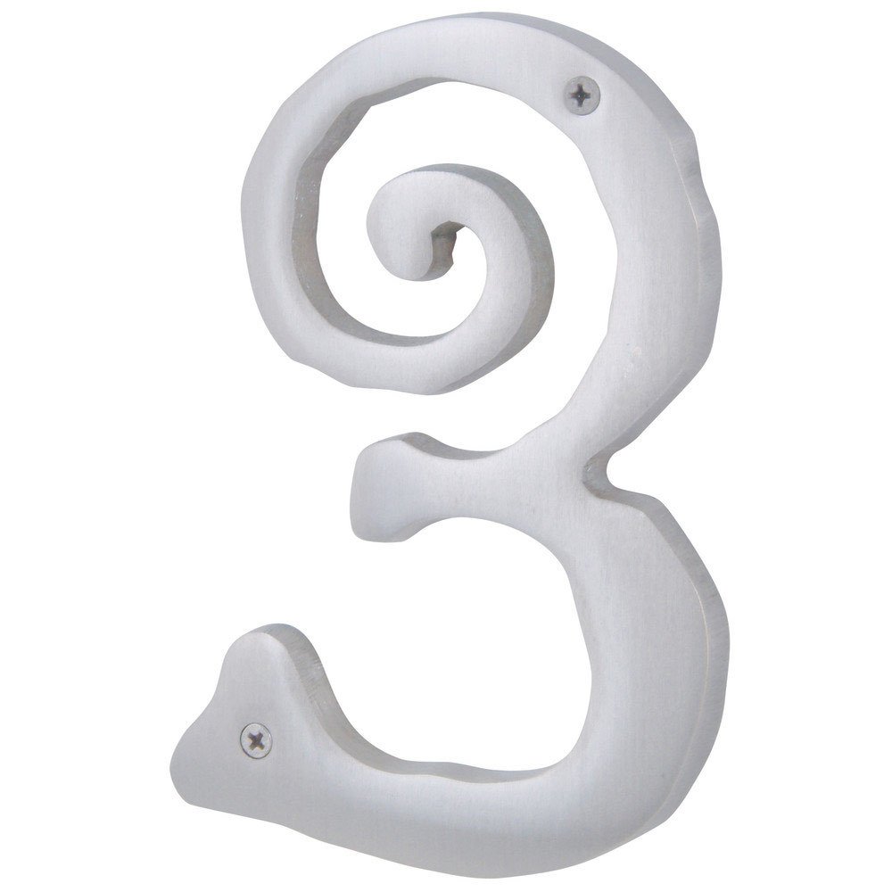# 3 House Number in Brushed Nickel