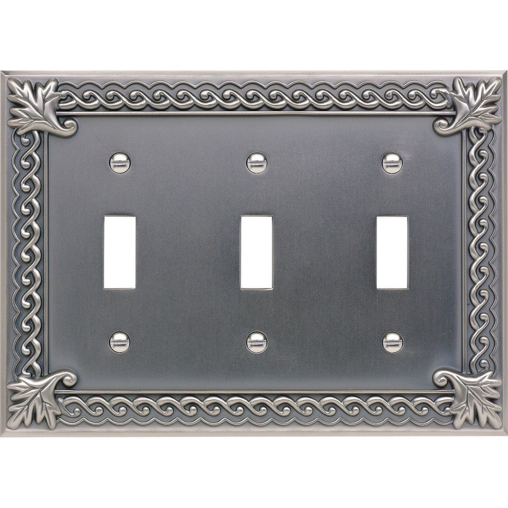 Triple Toggle Switchplate in Pewter