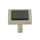 1 1/4" Square Knob in Black and Brushed Nickel