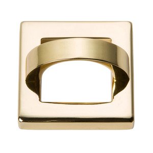 Atlas Homewares - Tableau - 1 7/16" Centers Square Base In French Gold With Curved Handle In French Gold