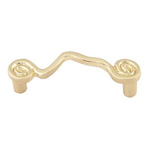 3" Centers Wave Pull in Satin Brass