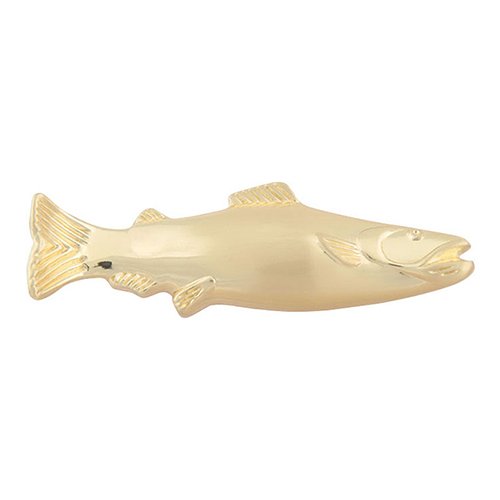 3" Centers Fish Pull in Satin Brass