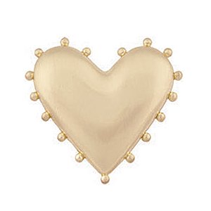 Beaded Heart Knob in Satin Brass