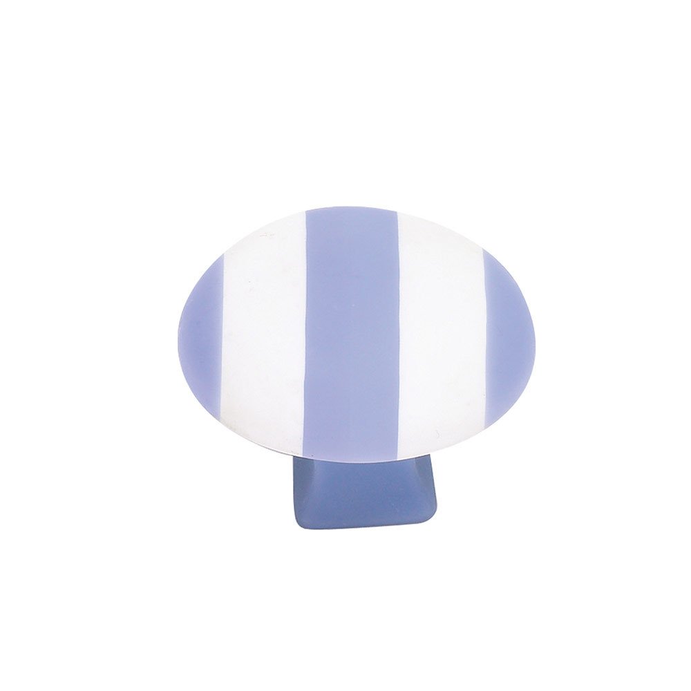 1 1/2" Striped Knob in Periwinkle