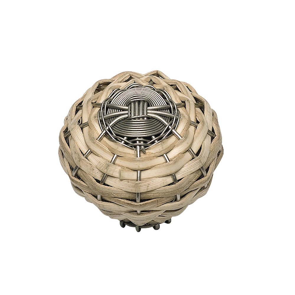 1 1/2" Knob in Bamboo and Brushed Nickel
