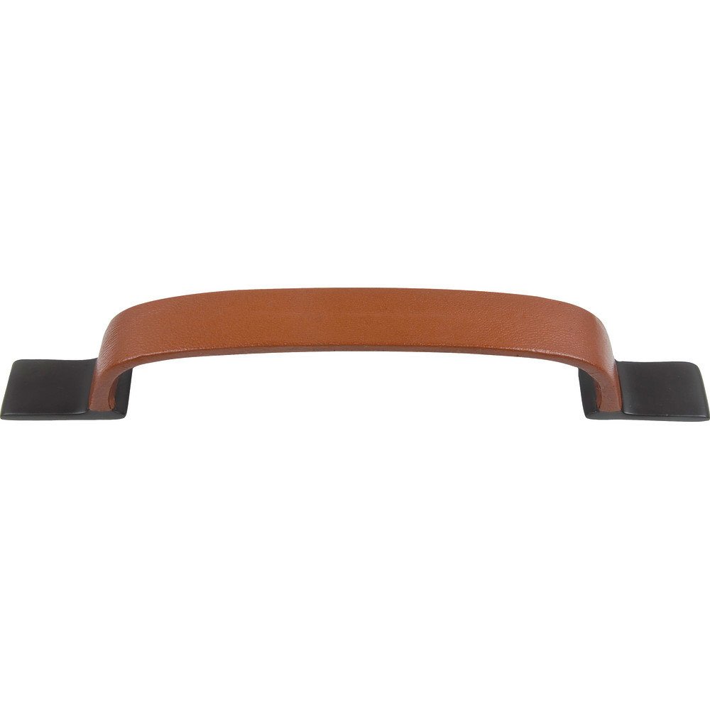 Leather 7 1/2" Centers Saddle Pull in Aged Bronze