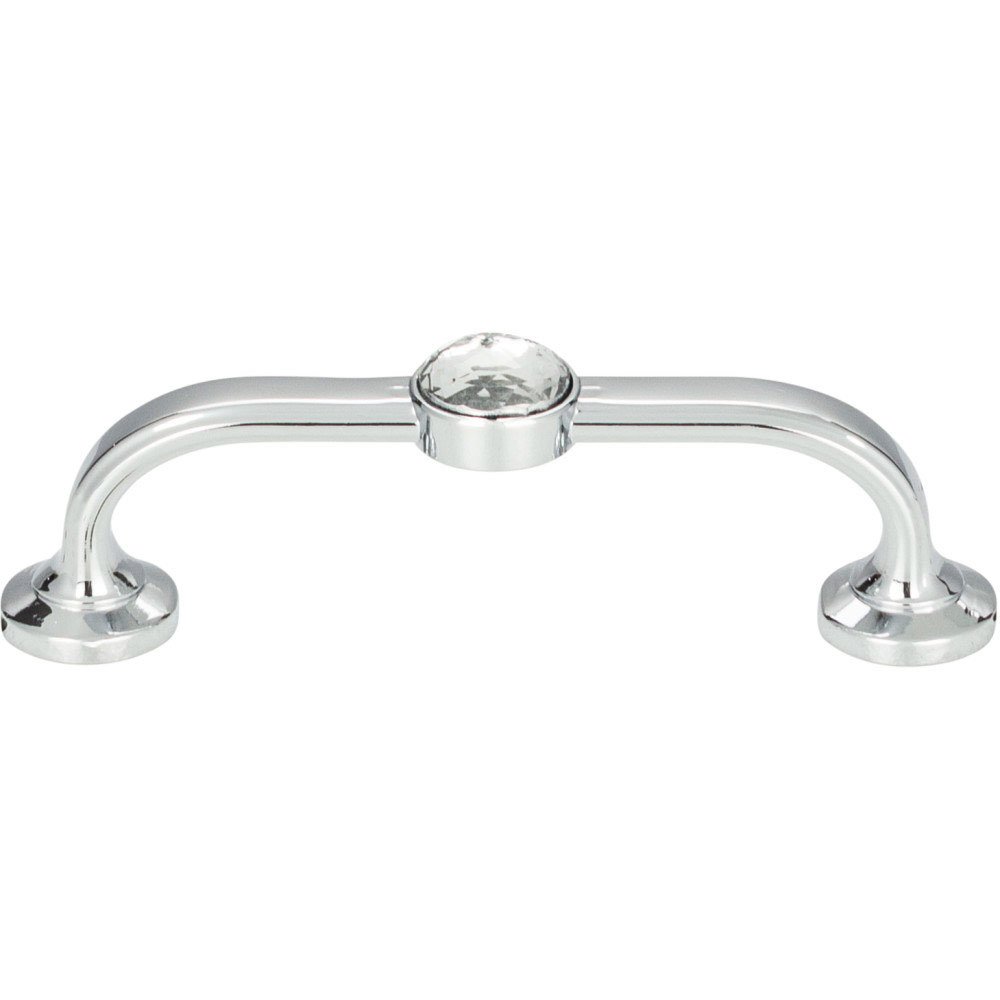 3" Centers Crystal Bracelet Pull in Polished Chrome