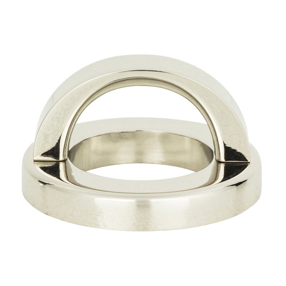 1 7/16" Centers Round Base In Polished Nickel With Curved Handle In Polished Nickel