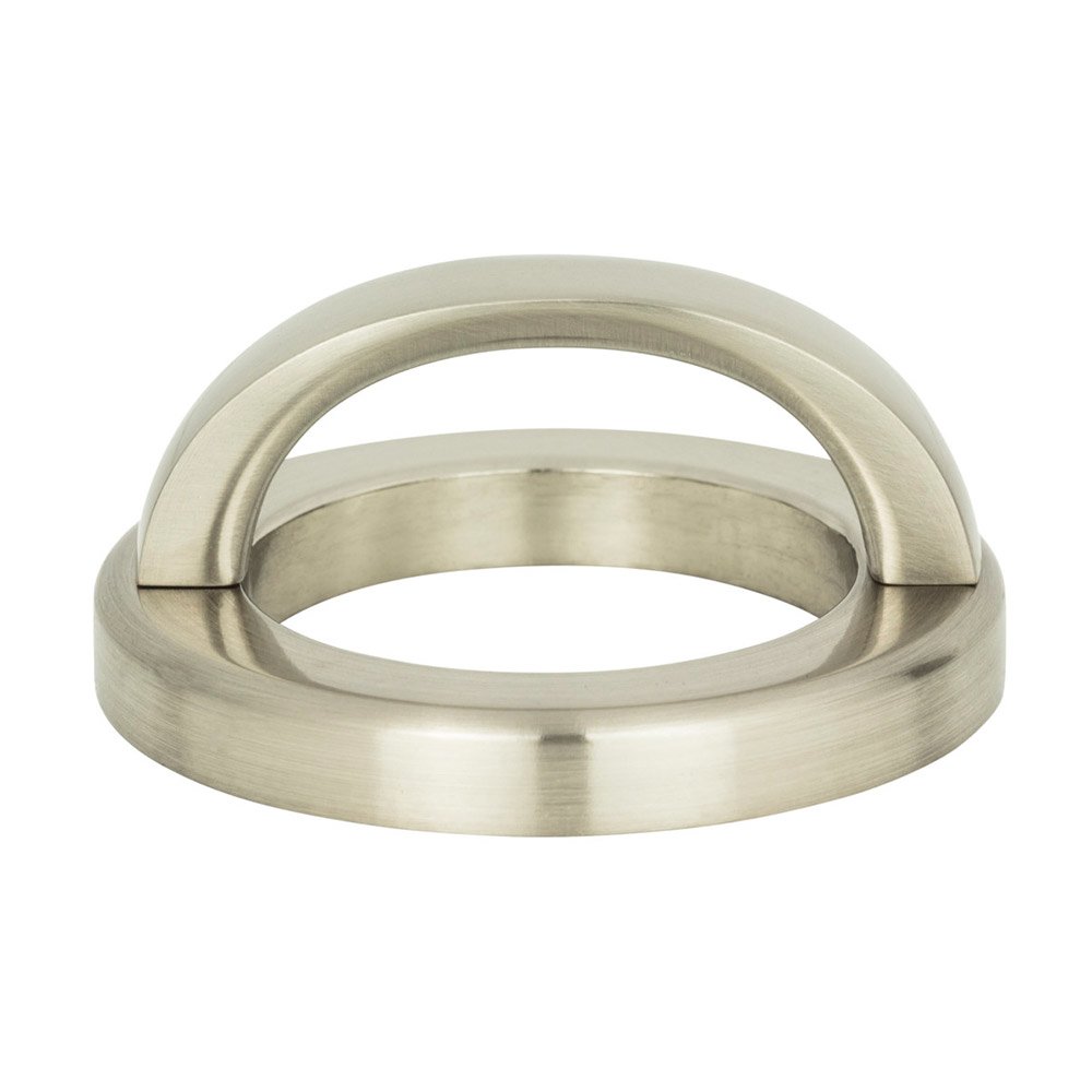 1 7/8" Centers Round Base In Brushed Nickel With Curved Handle In Brushed Nickel