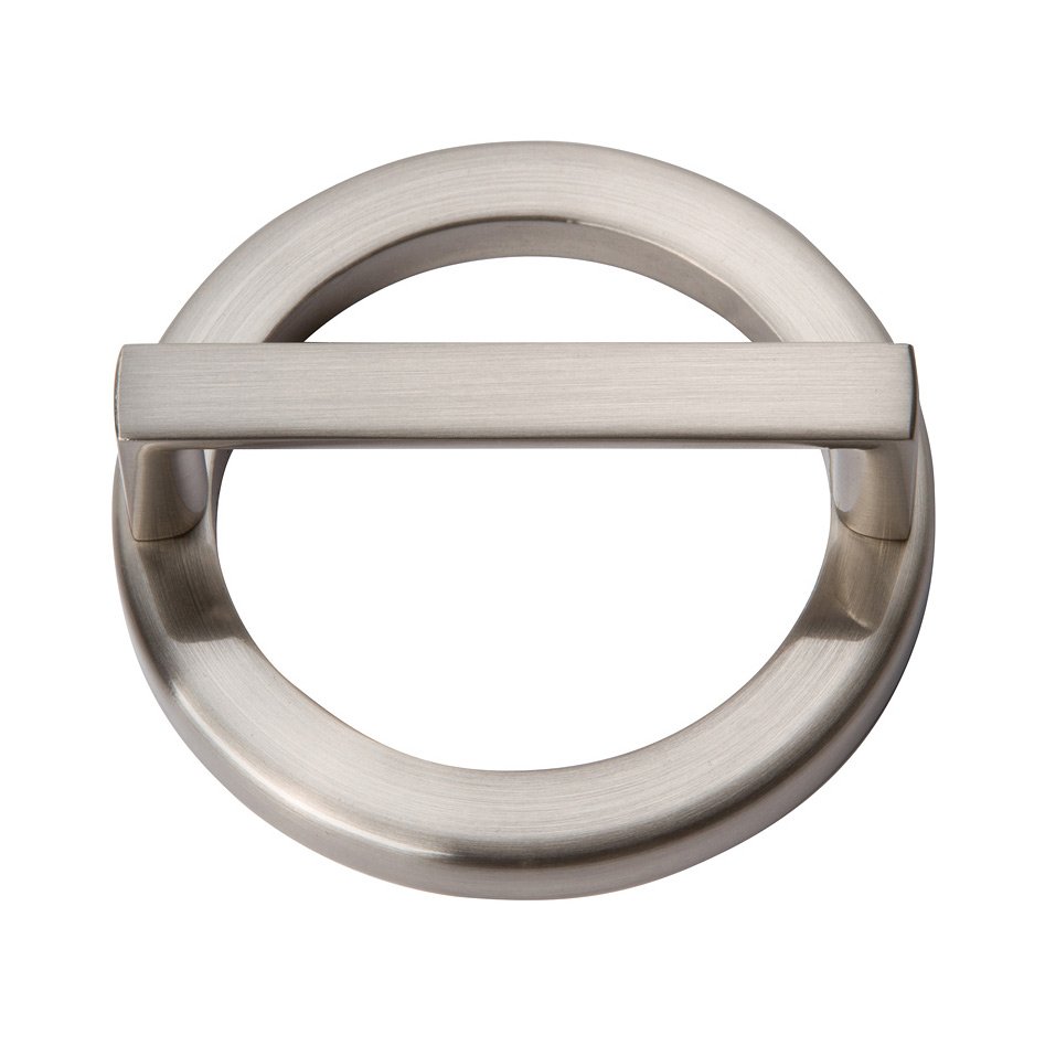 2 1/2" Centers Round Base In Brushed Nickel With Squared Handle In Brushed Nickel