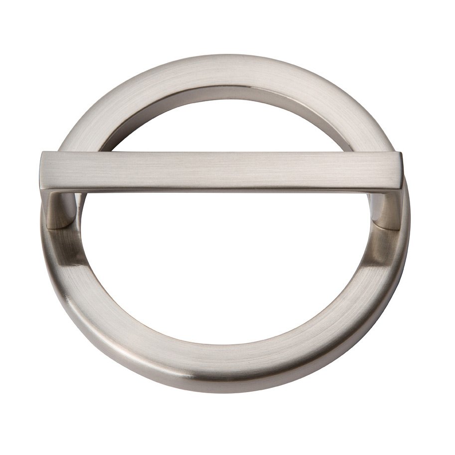3" Centers Round Base In Brushed Nickel With Squared Handle In Brushed Nickel