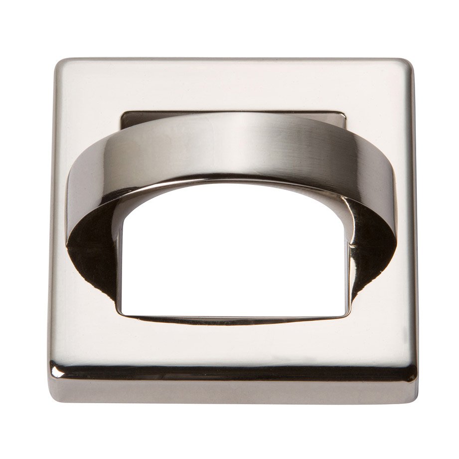 1 7/16" Centers Square Base In Polished Nickel With Curved Handle In Polished Nickel