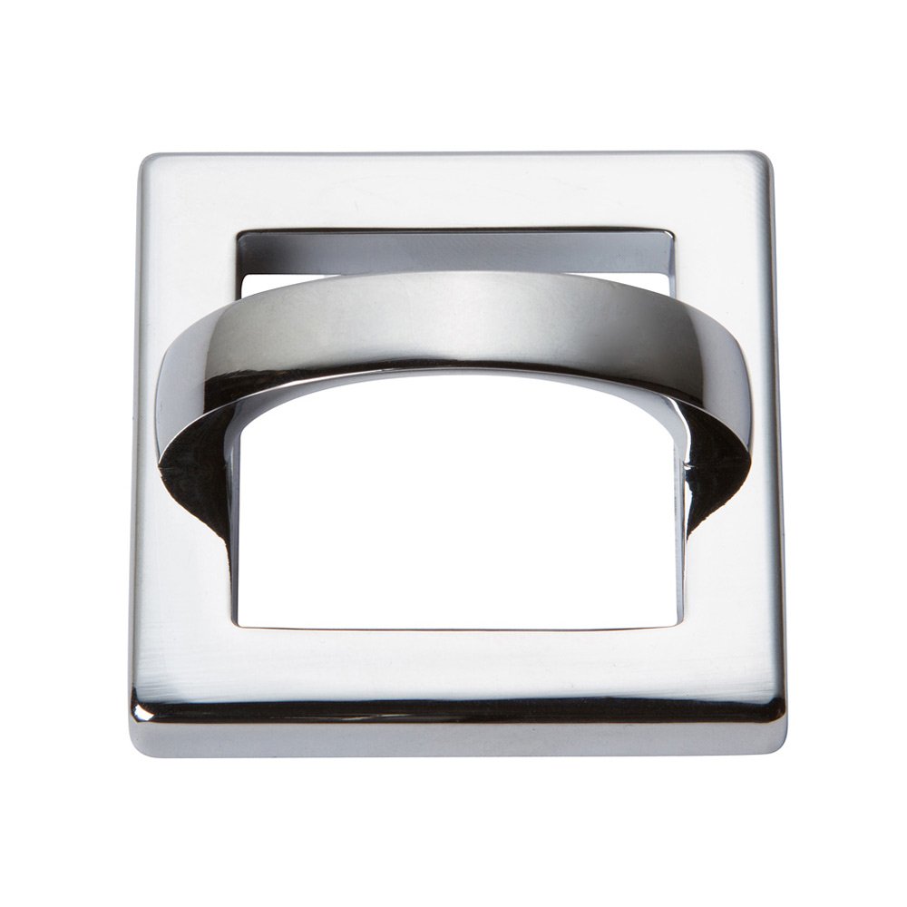 1 7/8" Centers Square Base In Polished Chrome With Curved Handle In Polished Chrome