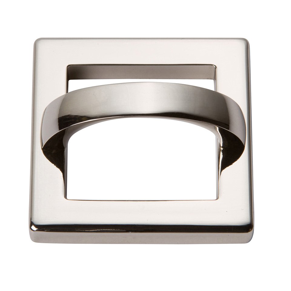 1 7/8" Centers Square Base In Polished Nickel With Curved Handle In Polished Nickel