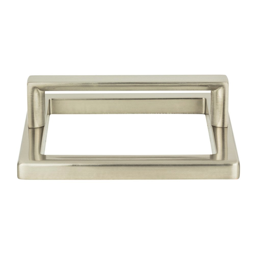 3" Centers Square Base In Brushed Nickel With Squared Handle In Brushed Nickel