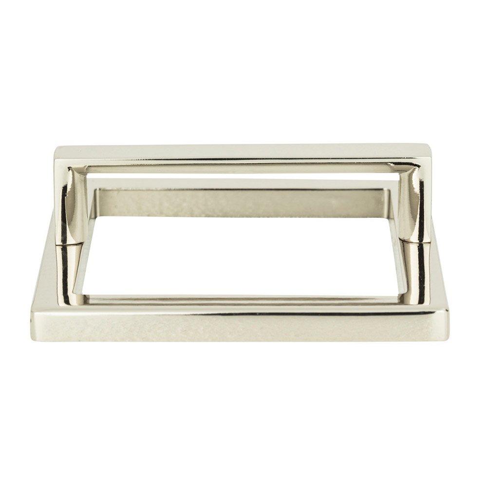 3" Centers Square Base In Polished Nickel With Squared Handle In Polished Nickel