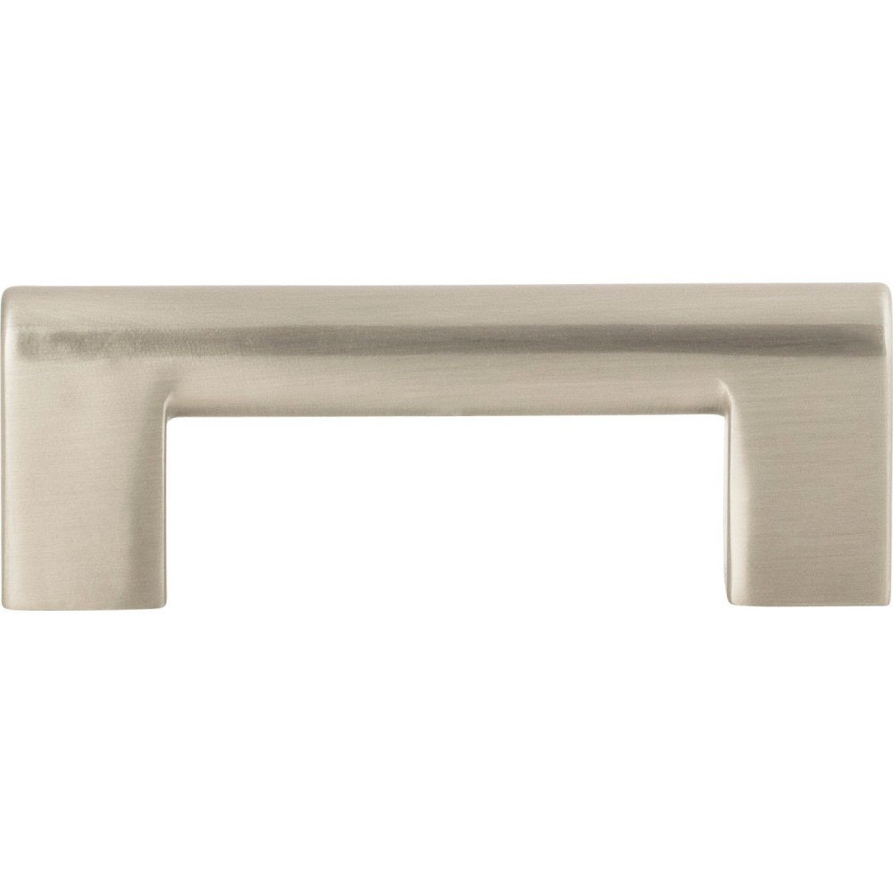 3 3/4" Centers Round Rail Pull in Brushed Nickel
