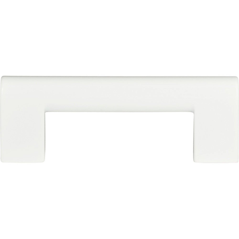 3" Centers Round Rail Pull in High White Gloss