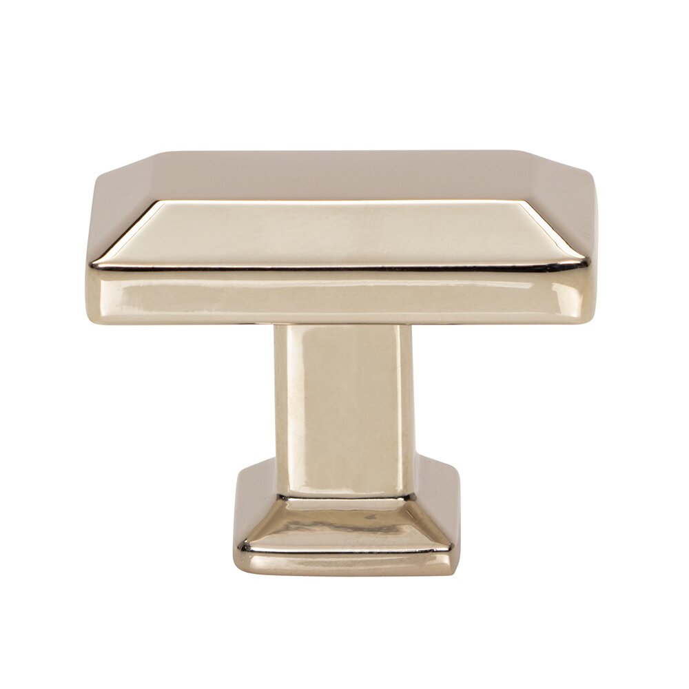 1 3/8" Rectangle Knob in Polished Nickel