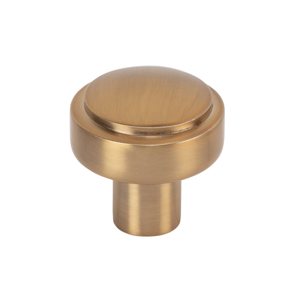 1 1/4" Diameter Round Knob in Warm Brass
