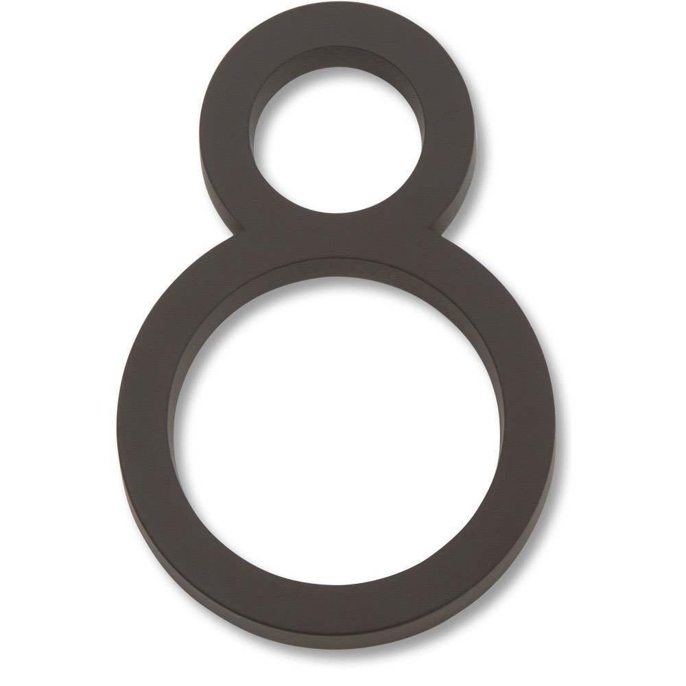 Modern #8 House Number in Aged Bronze