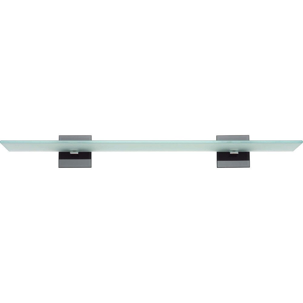 24" Bathroom Shelf in Polished Chrome and Dark Frosted Glass