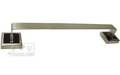 24" Towel Bar in Black Croc Embossed Leather and Brushed Nickel