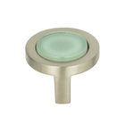 1 1/4" Round Knob in Green and Brushed Nickel
